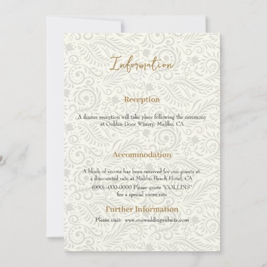 Blumenmuster Einladung (Rückseite)