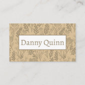 Blumenmuster Elegant Botanische Erde Tan Brown Visitenkarte (Vorderseite)