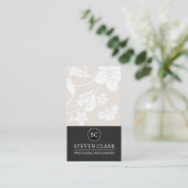 Blumenmuster | Elegant Visitenkarte (Stehend Vorderseite)