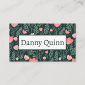 Blumenmuster Elegantes botanisches Rosa Grün Visitenkarte (Vorderseite)