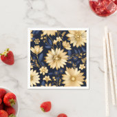 Blumenmuster Elegantes Gold und Blau Serviette (Beispiel)