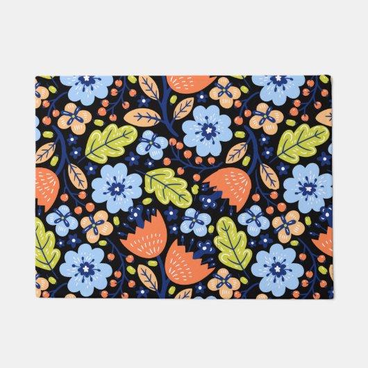 Blumenmuster farbenfroh leuchtend fußmatte (Vorderseite)