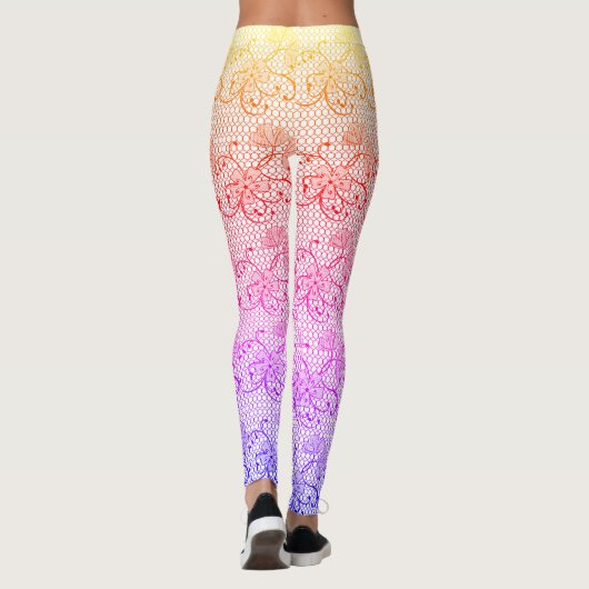 Blumenmuster farbig leggings (Rückseite)