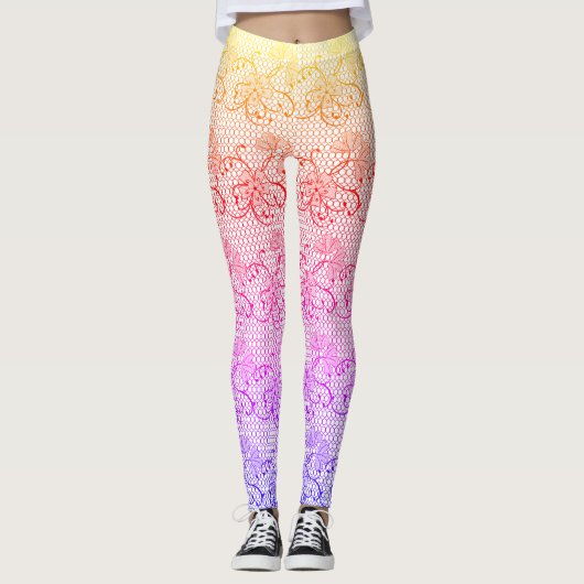 Blumenmuster farbig leggings (Vorderseite)