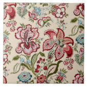 Blumenmuster Farbige trendige Blume Rosa Grün Fliese (Vorderseite)