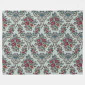 Blumenmuster Farbige trendige Blume und Blätter Fleecedecke (Vorderseite (Horizontal))