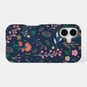 Blumenmuster farbiges Design iPhone 16 Hülle (Rückseite (Horizontal))
