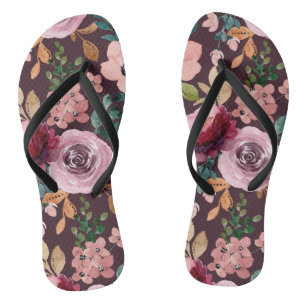 Blumenmuster Fashion Wasserfarbe farbig Badesandalen