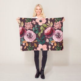 Blumenmuster Fashion Wasserfarbe farbig Fleecedecke