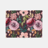 Blumenmuster Fashion Wasserfarbe farbig Fleecedecke (Vorderseite (Horizontal))