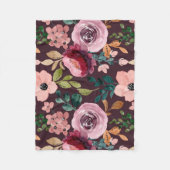 Blumenmuster Fashion Wasserfarbe farbig Fleecedecke (Vorderseite)