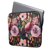 Blumenmuster Fashion Wasserfarbe farbig Laptopschutzhülle (Vorderseite Links)