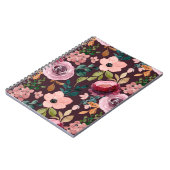 Blumenmuster Fashion Wasserfarbe farbig Notizblock (Linke Seite)