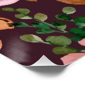 Blumenmuster Fashion Wasserfarbe farbig Poster (Ecke)