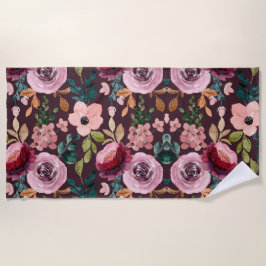 Blumenmuster Fashion Wasserfarbe farbig Strandtuch