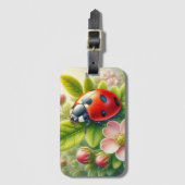 Blumenmuster/Federladybugs Gepäckanhänger (Vorderseite Vertikal)