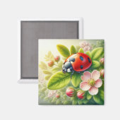 Blumenmuster/Federladybugs Magnet (Vorderseite/Rückseite)