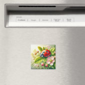 Blumenmuster/Federladybugs Magnet (In Situ (Geschirrspüler))