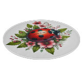 Blumenmuster/Federladybugs Schneidebrett (Ecke)