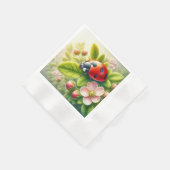 Blumenmuster/Federladybugs Serviette (Ecke)