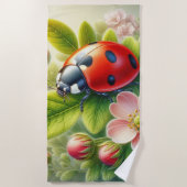 Blumenmuster/Federladybugs Strandtuch (Vorderseite)