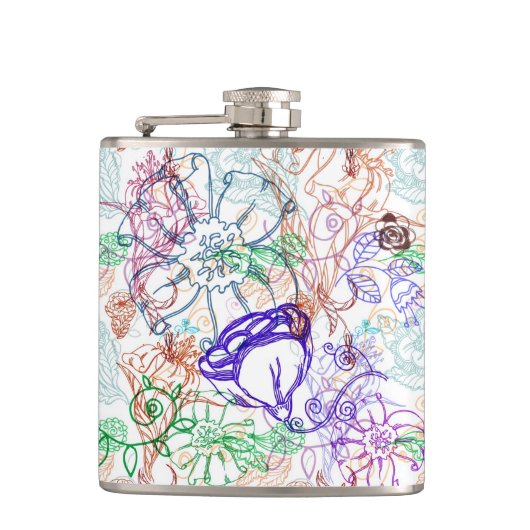 Blumenmuster Flachmann (Vorderseite)