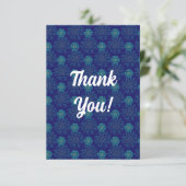 Blumenmuster Flat Danke Karte (Stehend Vorderseite)