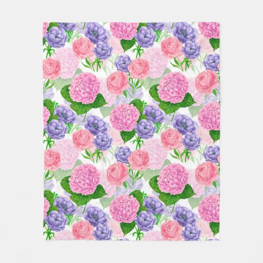 Blumenmuster Fleecedecke (Vorderseite)