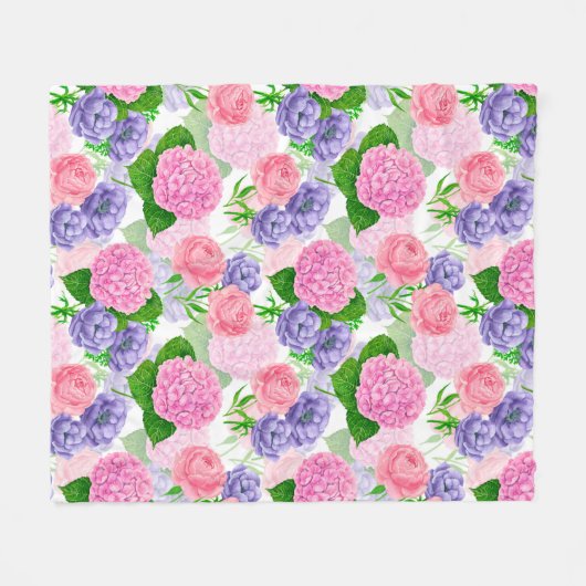 Blumenmuster Fleecedecke (Vorderseite (Horizontal))