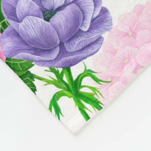 Blumenmuster Fleecedecke (Ecke)
