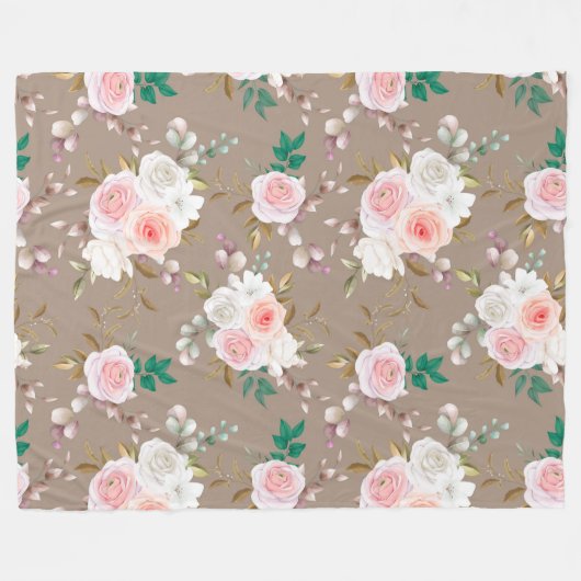 Blumenmuster Fleecedecke (Vorderseite (Horizontal))