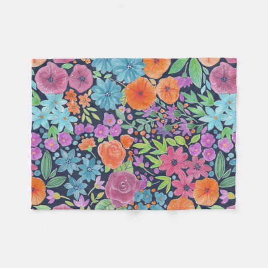 Blumenmuster Fleecedecke (Vorderseite (Horizontal))