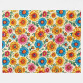 Blumenmuster Fleecedecke (Vorderseite (Horizontal))