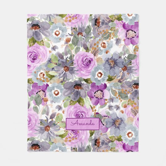 Blumenmuster Fleecedecke (Vorderseite)
