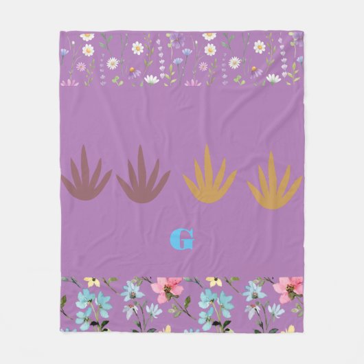 Blumenmuster Fleecedecke (Vorderseite)