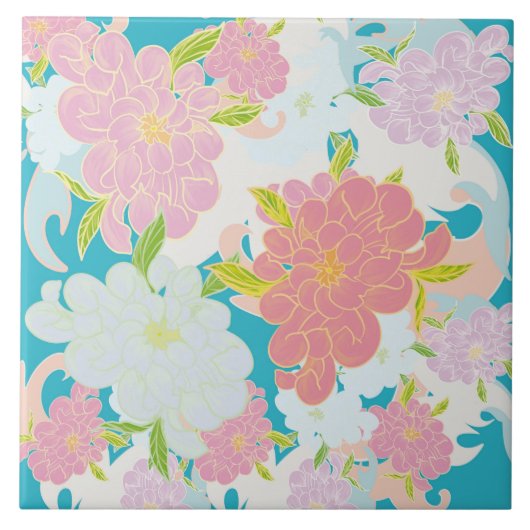 Blumenmuster Fliese (Vorderseite)