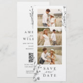 Blumenmuster-Foto Strip-Foto-Kabine Save The Date (Vorne/Hinten)