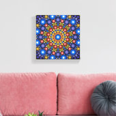 Blumenmuster Fraktal Dotro Mandala Leinwanddruck (Insitu (Wohnzimmer))