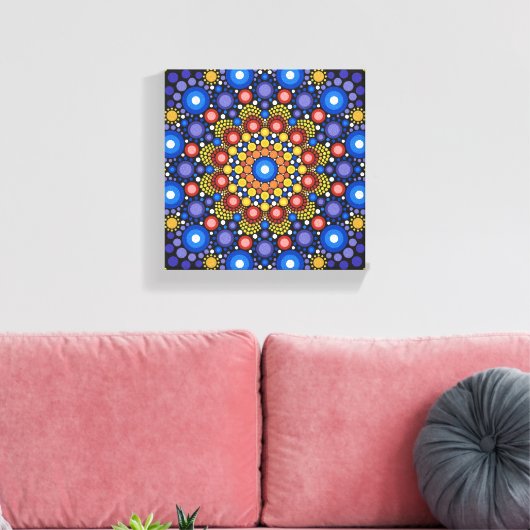Blumenmuster Fraktal Dotro Mandala Leinwanddruck (Insitu (Wohnzimmer))