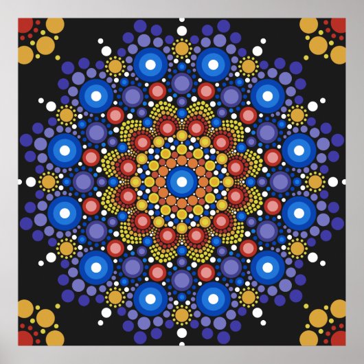Blumenmuster Fraktal Dotro Mandala Poster (Vorne)