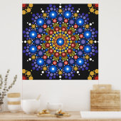 Blumenmuster Fraktal Dotro Mandala Poster (Küche)