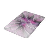 Blumenmuster Fraktal Moderne Abstrakte Blume Rosa  Badematte (Schrägansicht)