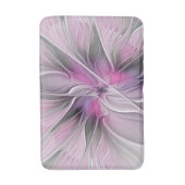 Blumenmuster Fraktal Moderne Abstrakte Blume Rosa  Badematte (Vorderseite Vertikal)