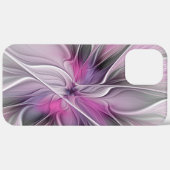 Blumenmuster Fraktal Moderne Abstrakte Blume Rosa  Case-Mate iPhone Hülle (Hinten (horizontal))