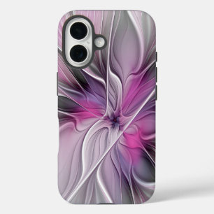 Blumenmuster Fraktal Moderne Abstrakte Blume Rosa  iPhone 16 Hülle