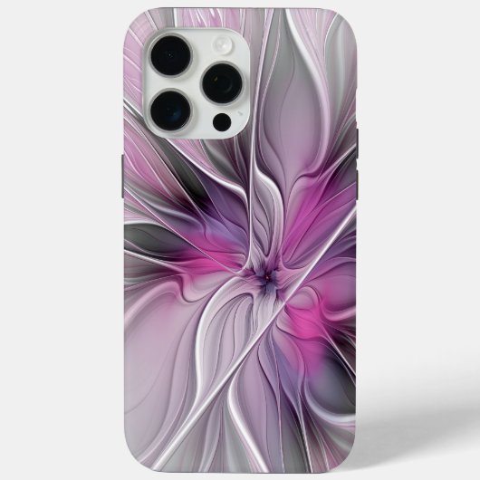 Blumenmuster Fraktal Moderne Abstrakte Blume Rosa Case-Mate iPhone Hülle (Rückseite)