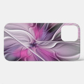 Blumenmuster Fraktal Moderne Abstrakte Blume Rosa  Case-Mate iPhone Hülle (Rückseite (Horizontal))