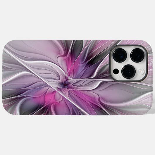 Blumenmuster Fraktal Moderne Abstrakte Blume Rosa  Case-Mate iPhone Hülle (Rückseite (Horizontal))