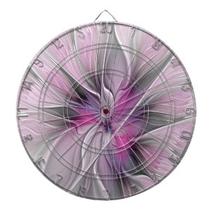 Blumenmuster Fraktal Moderne Abstrakte Blume Rosa Dartscheibe