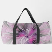 Blumenmuster Fraktal Moderne Abstrakte Blume Rosa Duffle Bag (Vorderseite)